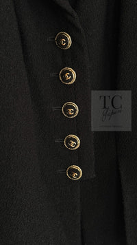 CHANEL 07S Black CC Logo Button Wool Silk Tweed Jacket 34 36 シャネル ブラック ココボタン CC ロゴ ウール シルク ツイード ジャケット 即発