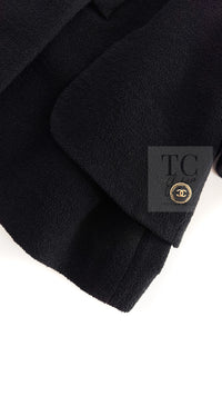 CHANEL 07S Black CC Logo Button Wool Silk Tweed Jacket 34 36 シャネル ブラック ココボタン CC ロゴ ウール シルク ツイード ジャケット 即発