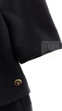 CHANEL 07S Black CC Logo Button Wool Silk Tweed Jacket 34 36 シャネル ブラック ココボタン CC ロゴ ウール シルク ツイード ジャケット 即発