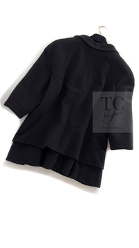 CHANEL 07S Black CC Logo Button Wool Silk Tweed Jacket 34 36 シャネル ブラック ココボタン CC ロゴ ウール シルク ツイード ジャケット 即発