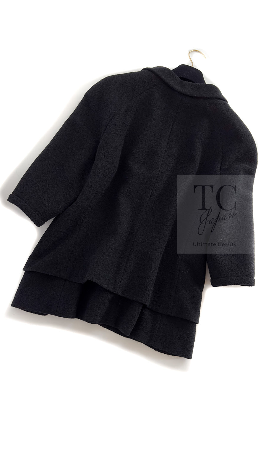 CHANEL 07S Black CC Logo Button Wool Silk Tweed Jacket 34 36 シャネル ブラック ココボタン CC ロゴ ウール シルク ツイード ジャケット 即発