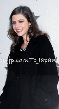 CHANEL 07A Black Wool Jacket Skirt Suit with Belt 44 46 シャネル ブラック ウール 100% ジャケット スカート スーツ ベルト付き 即発