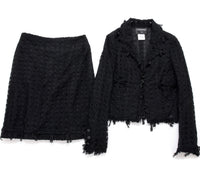 CHANEL 05C Black Chiffon Lace Camellia Buttons Jacket 38 44 シャネル ブラック・シフォン・レース・カメリアボタン・ジャケット 即発