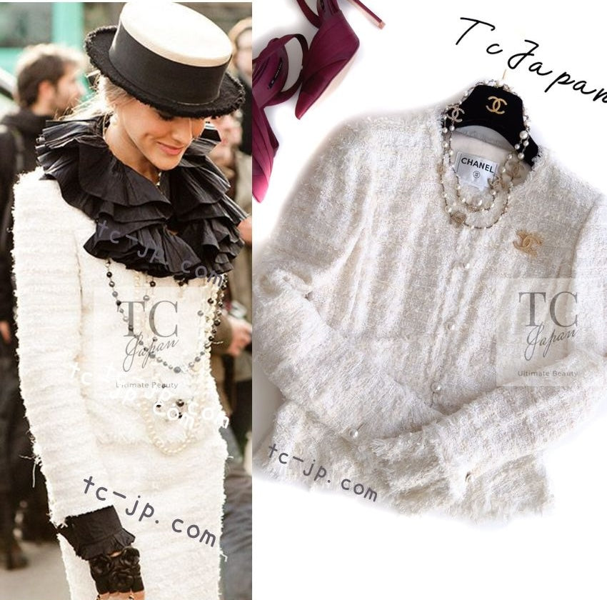 CHANEL 05S White Ivory Lesage Tweed Jacket 36 シャネル ホワイト アイボリー ルサージュ ツイード ジャケット 即発