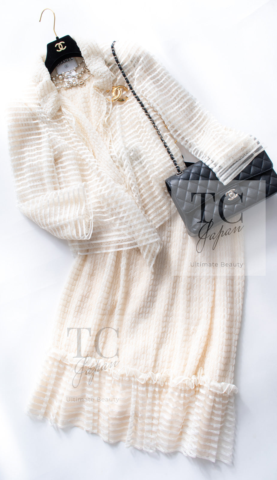 シャネル セットアップ CHANEL バニラ アイボリー クリーム コットン 