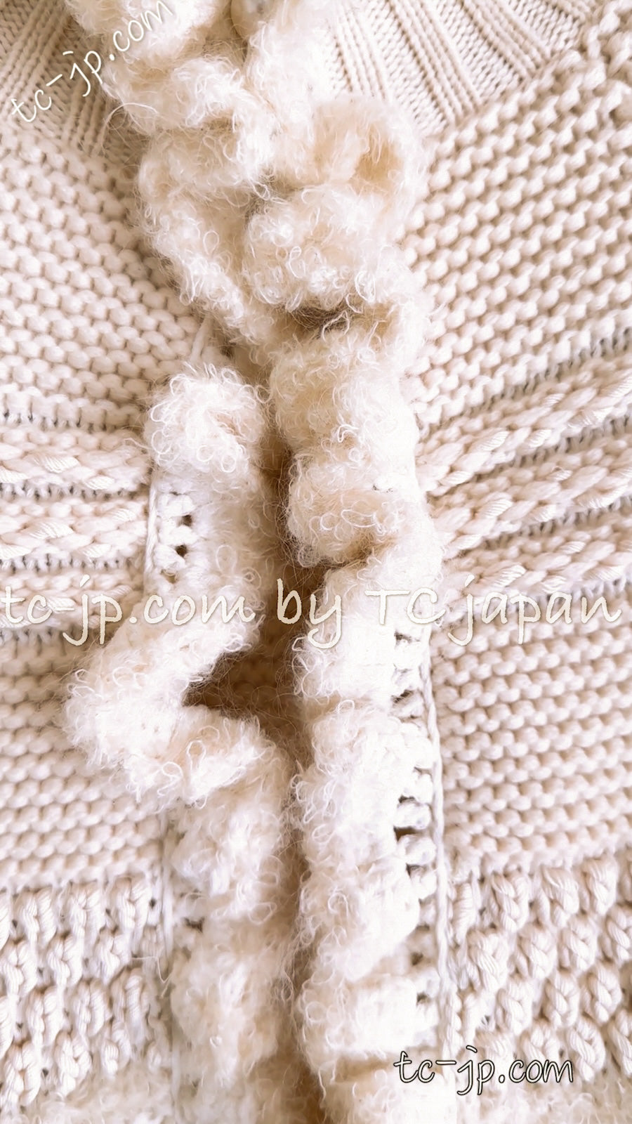 CHANEL 06A Ivory Creme Cashmere Mohair Cape Cardigan 38 46 48 50 シャネル カシミア モヘア アイボリー クリーム ポンチョ ケープ カーディガン 即発