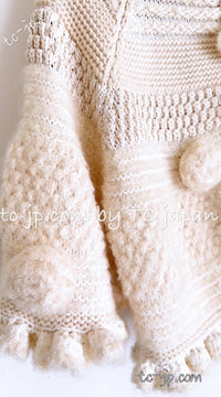 CHANEL 06A Ivory Creme Cashmere Mohair Cape Cardigan 38 46 48 50 シャネル カシミア モヘア アイボリー クリーム ポンチョ ケープ カーディガン 即発