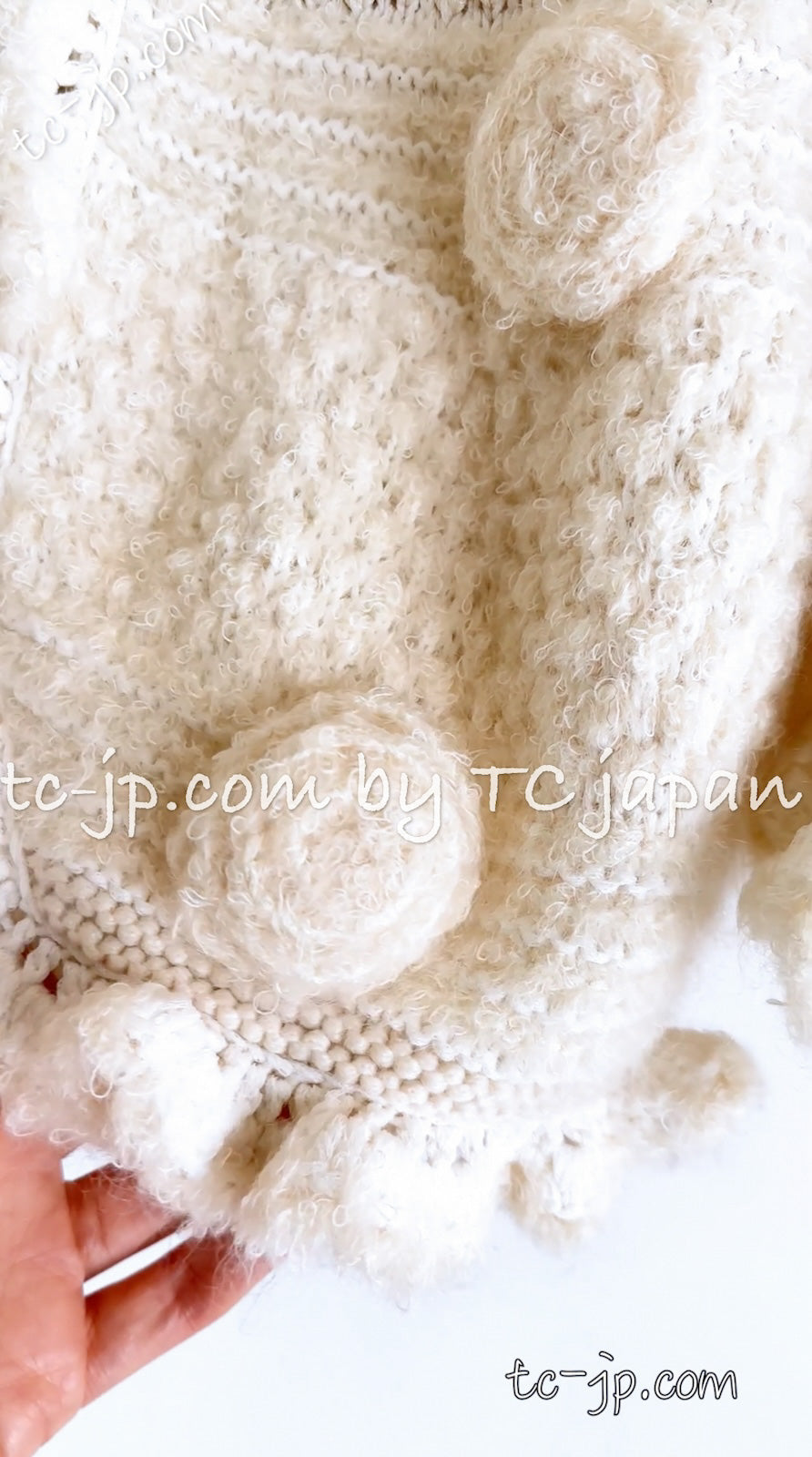 CHANEL 06A Ivory Creme Cashmere Mohair Cape Cardigan 38 46 48 50 シャネル カシミア モヘア アイボリー クリーム ポンチョ ケープ カーディガン 即発