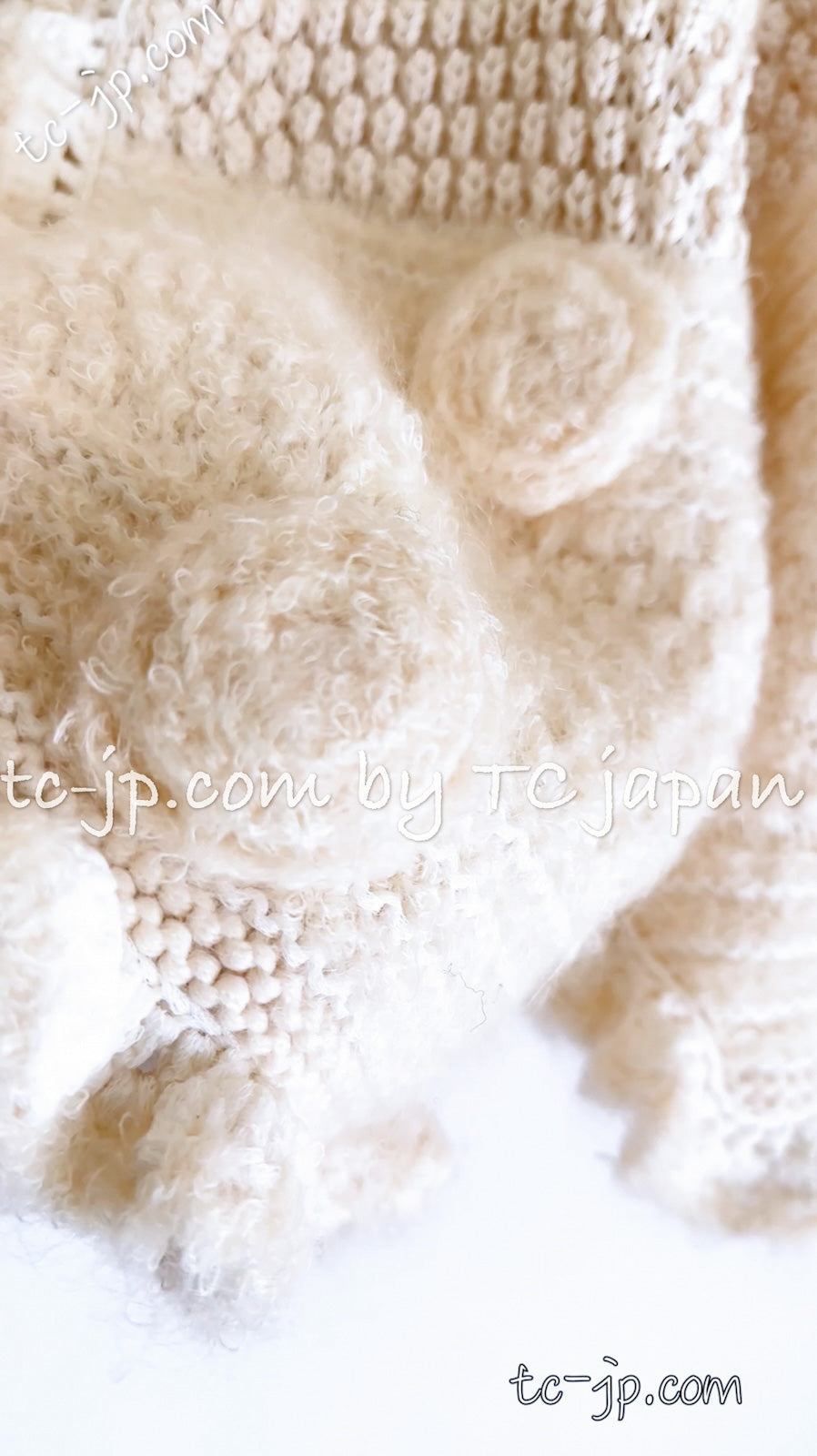 CHANEL 06A Ivory Creme Cashmere Mohair Cape Cardigan 38 46 48 50 シャネル カシミア モヘア アイボリー クリーム ポンチョ ケープ カーディガン 即発