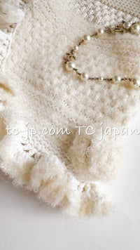 CHANEL 06A Ivory Creme Cashmere Mohair Cape Cardigan 38 46 48 50 シャネル カシミア モヘア アイボリー クリーム ポンチョ ケープ カーディガン 即発