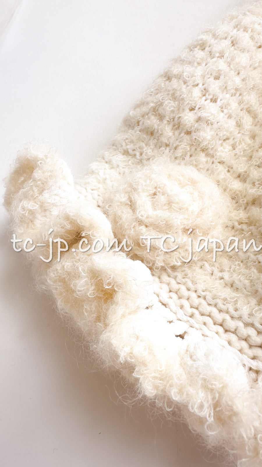 CHANEL 06A Ivory Creme Cashmere Mohair Cape Cardigan 38 46 48 50 シャネル カシミア モヘア アイボリー クリーム ポンチョ ケープ カーディガン 即発