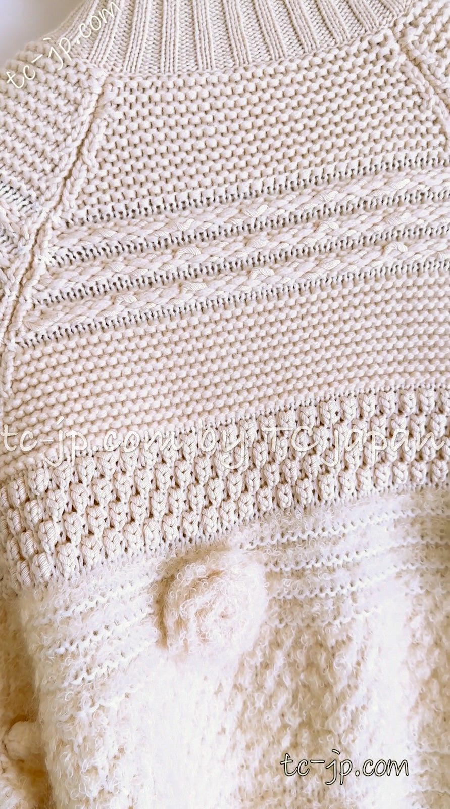 CHANEL 06A Ivory Creme Cashmere Mohair Cape Cardigan 38 46 48 50 シャネル カシミア モヘア アイボリー クリーム ポンチョ ケープ カーディガン 即発