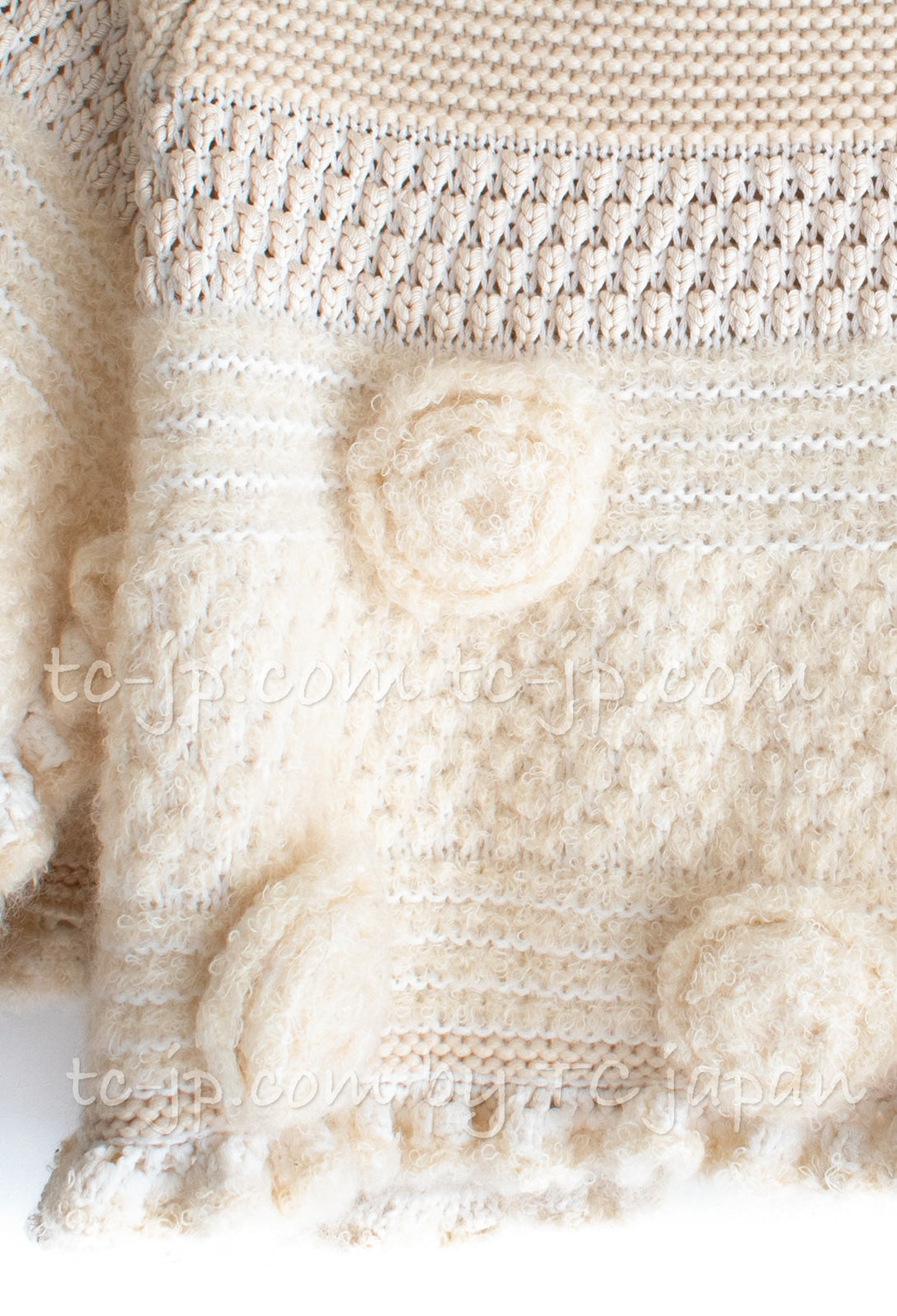 CHANEL 06A Ivory Creme Cashmere Mohair Cape Cardigan 38 46 48 50 シャネル カシミア モヘア アイボリー クリーム ポンチョ ケープ カーディガン 即発