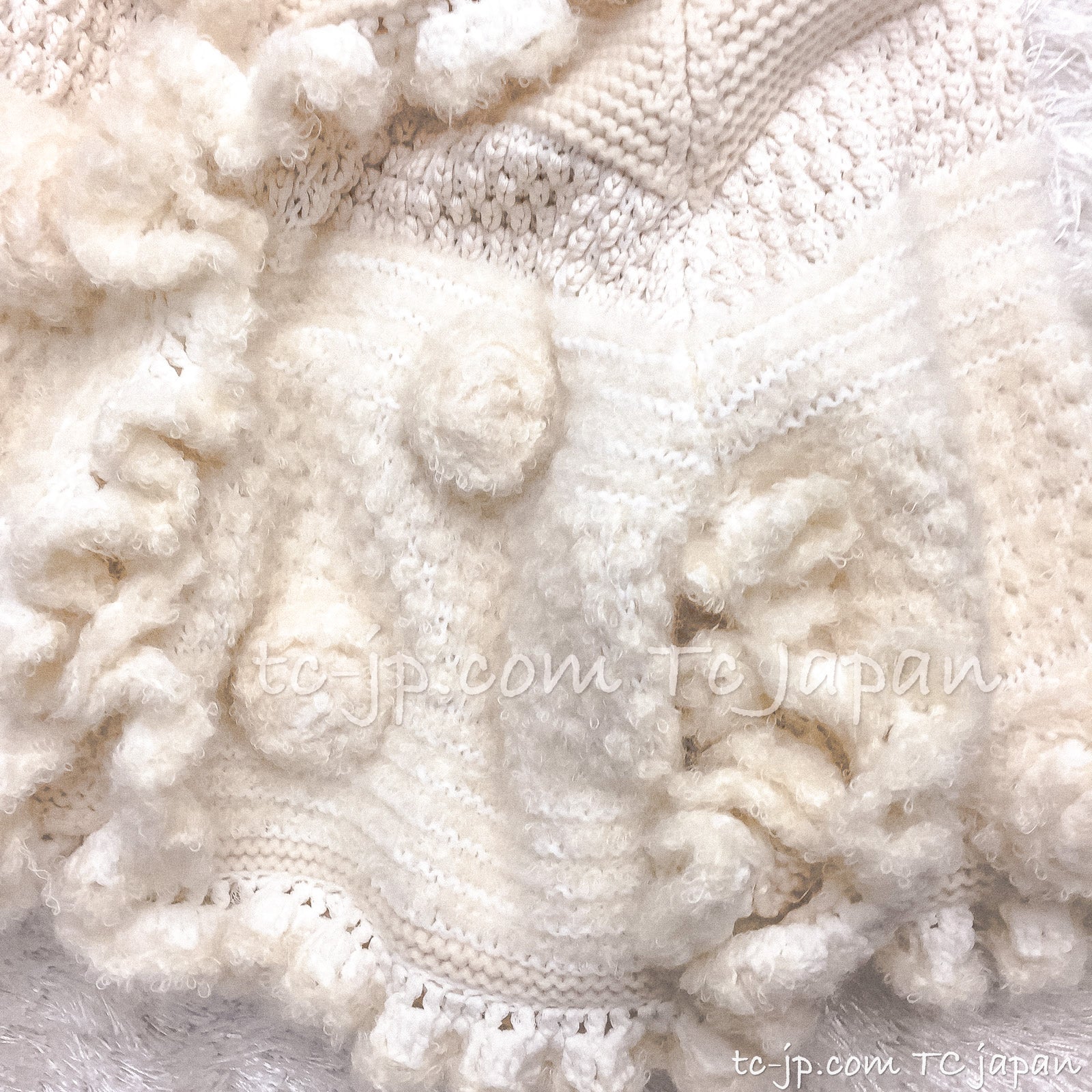 CHANEL 06A Ivory Creme Cashmere Mohair Cape Cardigan 38 46 48 50 シャネル カシミア モヘア アイボリー クリーム ポンチョ ケープ カーディガン 即発