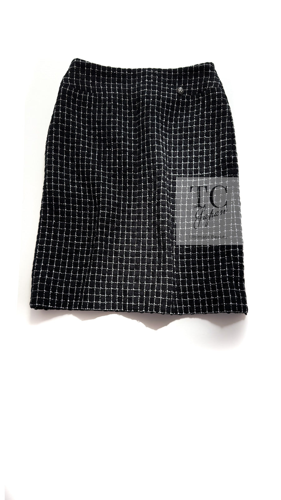 CHANEL 16S Black Check CC Lion Jacket Skirt Suit 36 シャネル ブラック チェック CC ライオン装飾 ジャケット スカート スーツ 即発