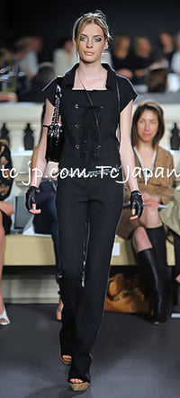 CHANEL 07C Black Round Neck Jacket 38 40 訳あり シャネル ブラック・胸紐・ツイード・ジャケット 即発 - TC JAPAN