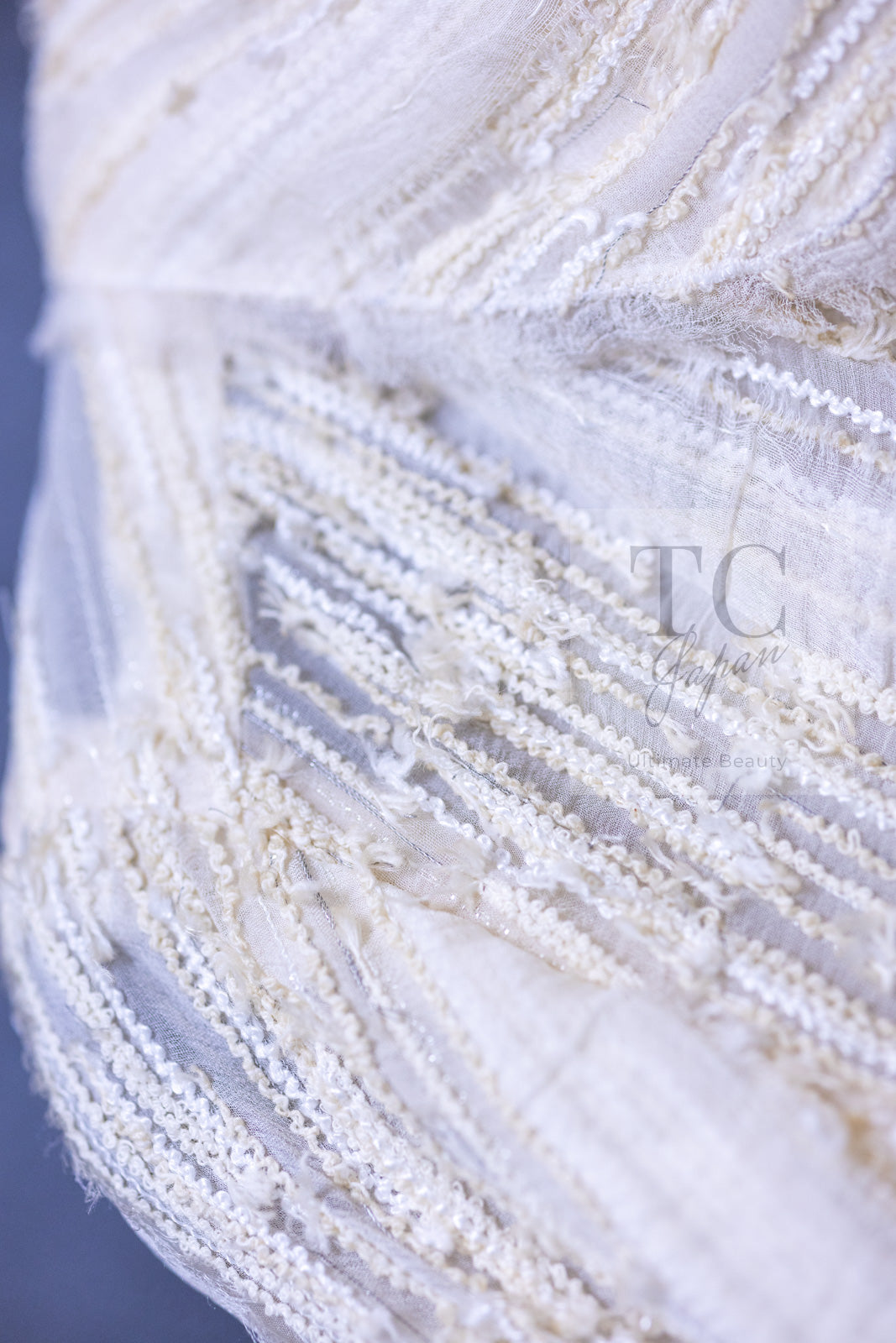 CHANEL 07C Ivory Creme Cotton Silk Cardigan Jacket 34 36 シャネル アイボリー クリーム コットン シルク カーディガン ジャケット 即発