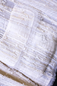 CHANEL 07C Ivory Creme Cotton Silk Cardigan Jacket 34 36 シャネル アイボリー クリーム コットン シルク カーディガン ジャケット 即発