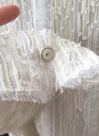 CHANEL 07C Ivory Creme Cotton Silk Cardigan Jacket 34 36 シャネル アイボリー クリーム コットン シルク カーディガン ジャケット 即発