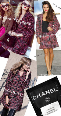 CHANEL 13A Lesage Pink Black Multi Jacket Coat 34 36 38 40 シャネル ルサージュ ピンク ブラック マルチカラー ツイード ジャケット コート 即発