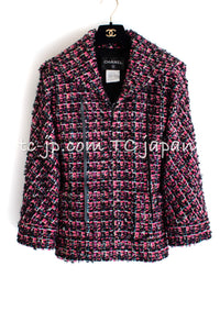 CHANEL 13A Lesage Pink Black Multi Jacket Coat 34 36 38 40 シャネル ルサージュ ピンク ブラック マルチカラー ツイード ジャケット コート 即発