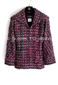 CHANEL 13A Lesage Pink Black Multi Jacket Coat 34 36 38 シャネル ピンク ブラック ツイード ジャケット コート 即発