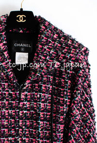 CHANEL 13A Lesage Pink Black Multi Jacket Coat 34 36 38 40 シャネル ルサージュ ピンク ブラック マルチカラー ツイード ジャケット コート 即発