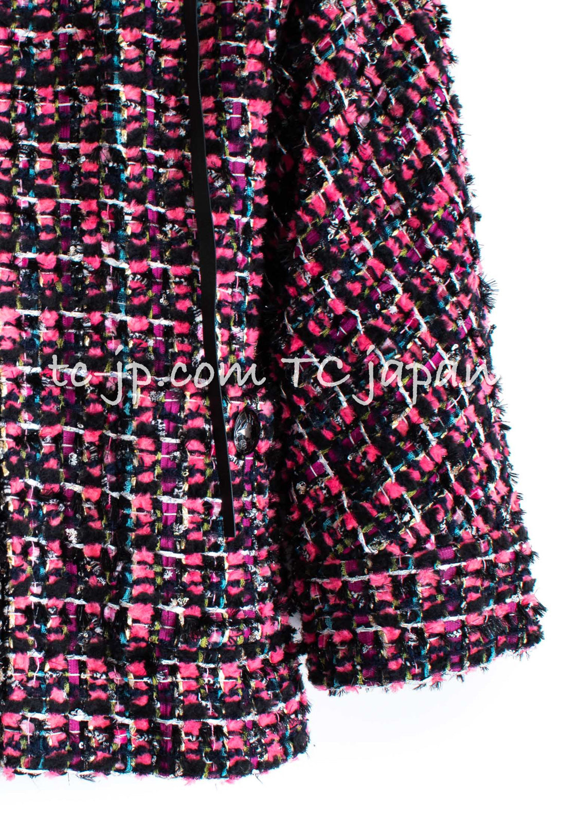 CHANEL 13A Lesage Pink Black Multi Jacket Coat 34 36 38 40 シャネル ルサージュ ピンク ブラック マルチカラー ツイード ジャケット コート 即発