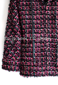 CHANEL 13A Lesage Pink Black Multi Jacket Coat 34 36 38 40 シャネル ルサージュ ピンク ブラック マルチカラー ツイード ジャケット コート 即発