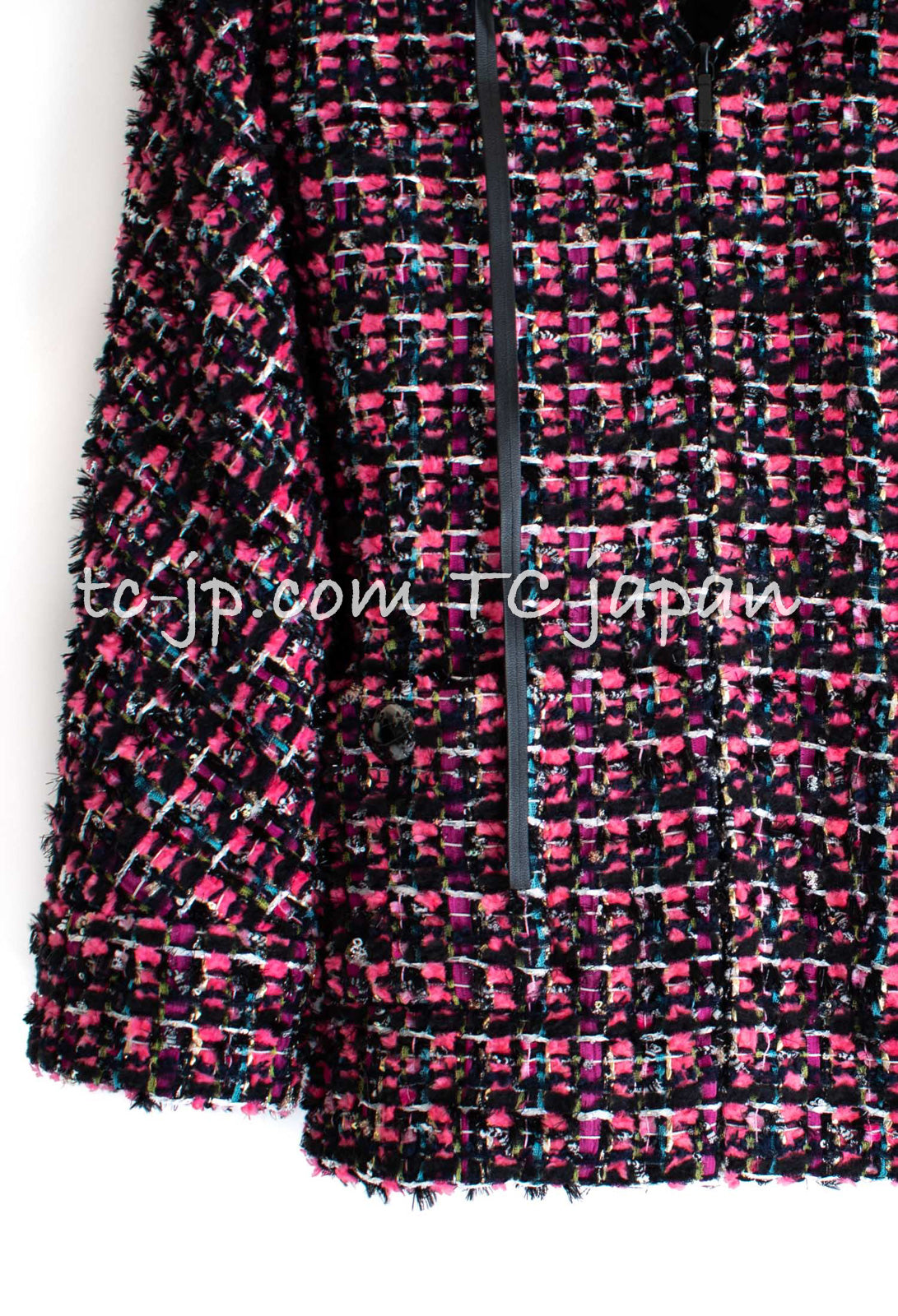 CHANEL 13A Lesage Pink Black Multi Jacket Coat 34 36 38 40 シャネル ルサージュ ピンク ブラック マルチカラー ツイード ジャケット コート 即発