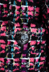 CHANEL 13A Lesage Pink Black Multi Jacket Coat 34 36 38 40 シャネル ルサージュ ピンク ブラック マルチカラー ツイード ジャケット コート 即発
