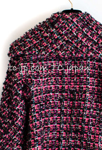 CHANEL 13A Lesage Pink Black Multi Jacket Coat 34 36 38 40 シャネル ルサージュ ピンク ブラック マルチカラー ツイード ジャケット コート 即発