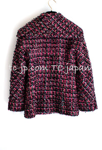 CHANEL 13A Lesage Pink Black Multi Jacket Coat 34 36 38 シャネル ピンク ブラック ツイード ジャケット コート 即発