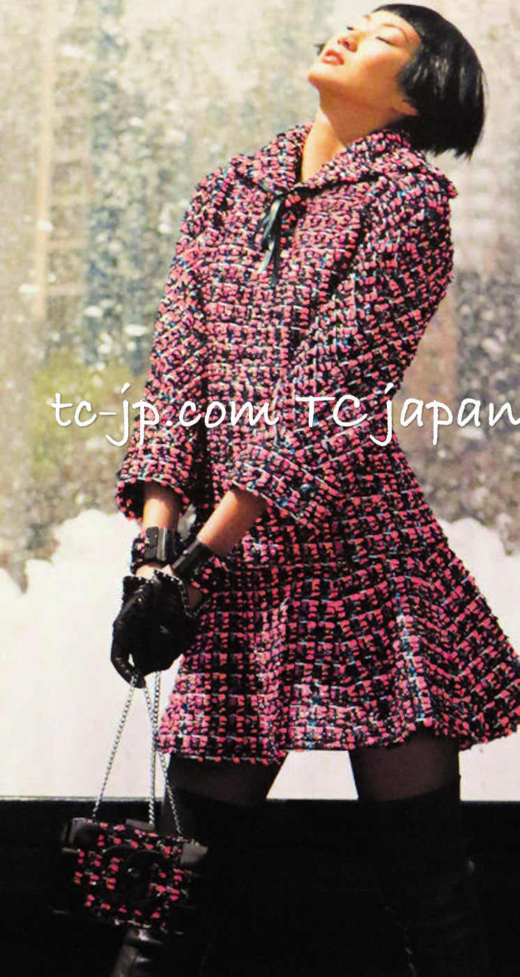CHANEL 13A Lesage Pink Black Multi Jacket Coat 34 36 38 40 シャネル ルサージュ ピンク ブラック マルチカラー ツイード ジャケット コート 即発