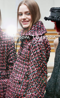 CHANEL 13A Lesage Pink Black Multi Jacket Coat 34 36 38 シャネル ピンク ブラック ツイード ジャケット コート 即発