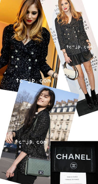 CHANEL 13C Black Ribbon Lesage Double Tweed Jacket 40 シャネル ブラック リボンテープ ロゴ ルサージュ ダブル ツイード ジャケット 即発
