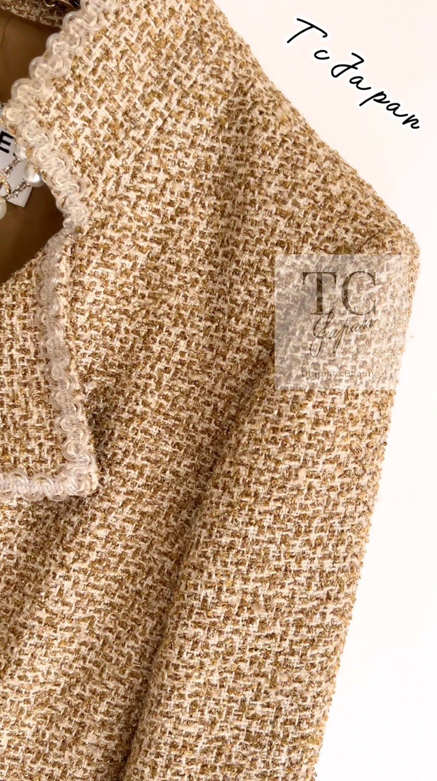 CHANEL 13C Gold Silk Blend Lesage Tweed Jacket 40 シャネル ゴールド ルサージュ ツイード ジャケット 即発