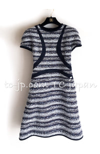 CHANEL 13S Keira Knightley Actress Gray White Tweed Dress 34 シャネル キーラナイトレイ着用 グレー ホワイト ツイード ワンピース 即発