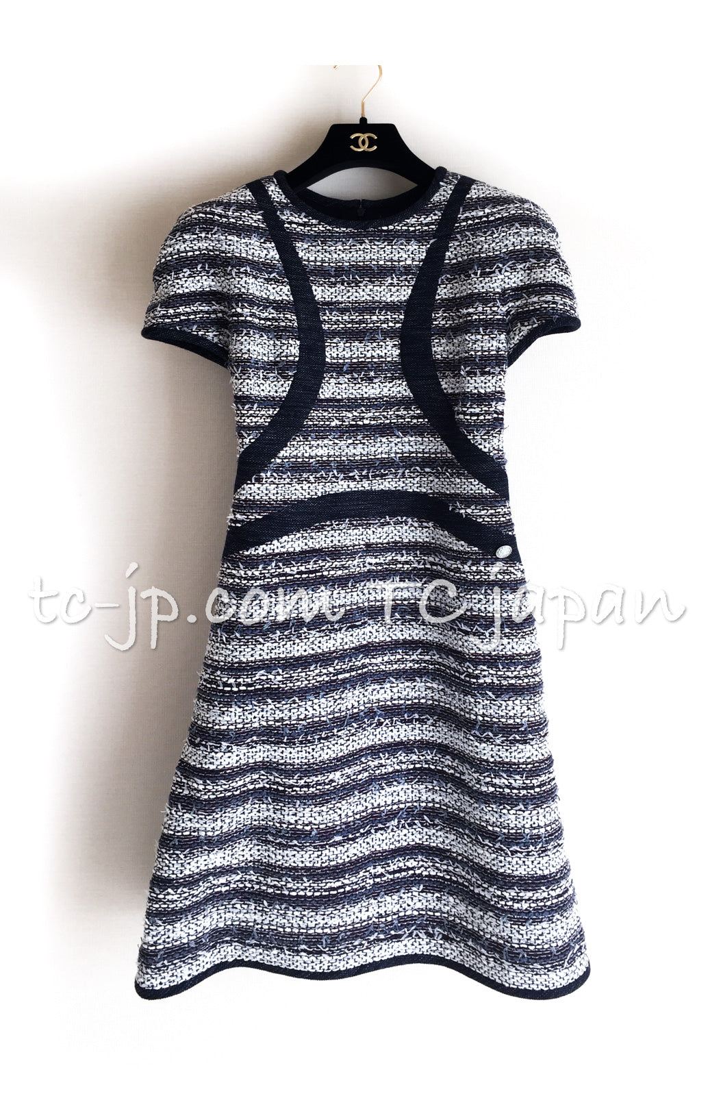 CHANEL 13S Keira Knightley Actress Gray White Tweed Dress 34 シャネル キーラナイトレイ着用 グレー ホワイト ツイード ワンピース 即発