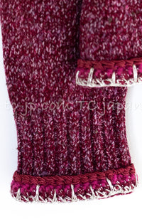 CHANEL 16A Plum Wine Red Cashmere Silk Zipper Knit Cardigan 36 38 シャネル プラム ワイン レッド カシミヤ シルク ジッパー ニット カーディガン 即発
