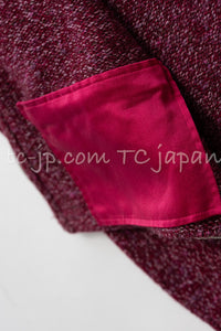 CHANEL 16A Plum Wine Red Cashmere Silk Zipper Knit Cardigan 36 38 シャネル プラム ワイン レッド カシミヤ シルク ジッパー ニット カーディガン 即発