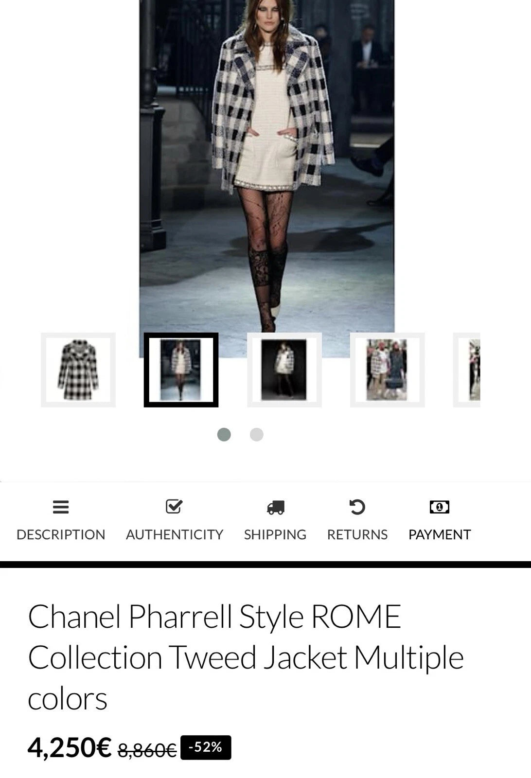 CHANEL 16PF Ivory Black Wool Silk Double Tweed Coat 34 36 38 40 シャネル アイボリー ブラック ウール シルク チェック ツイード コート メンズも!即発