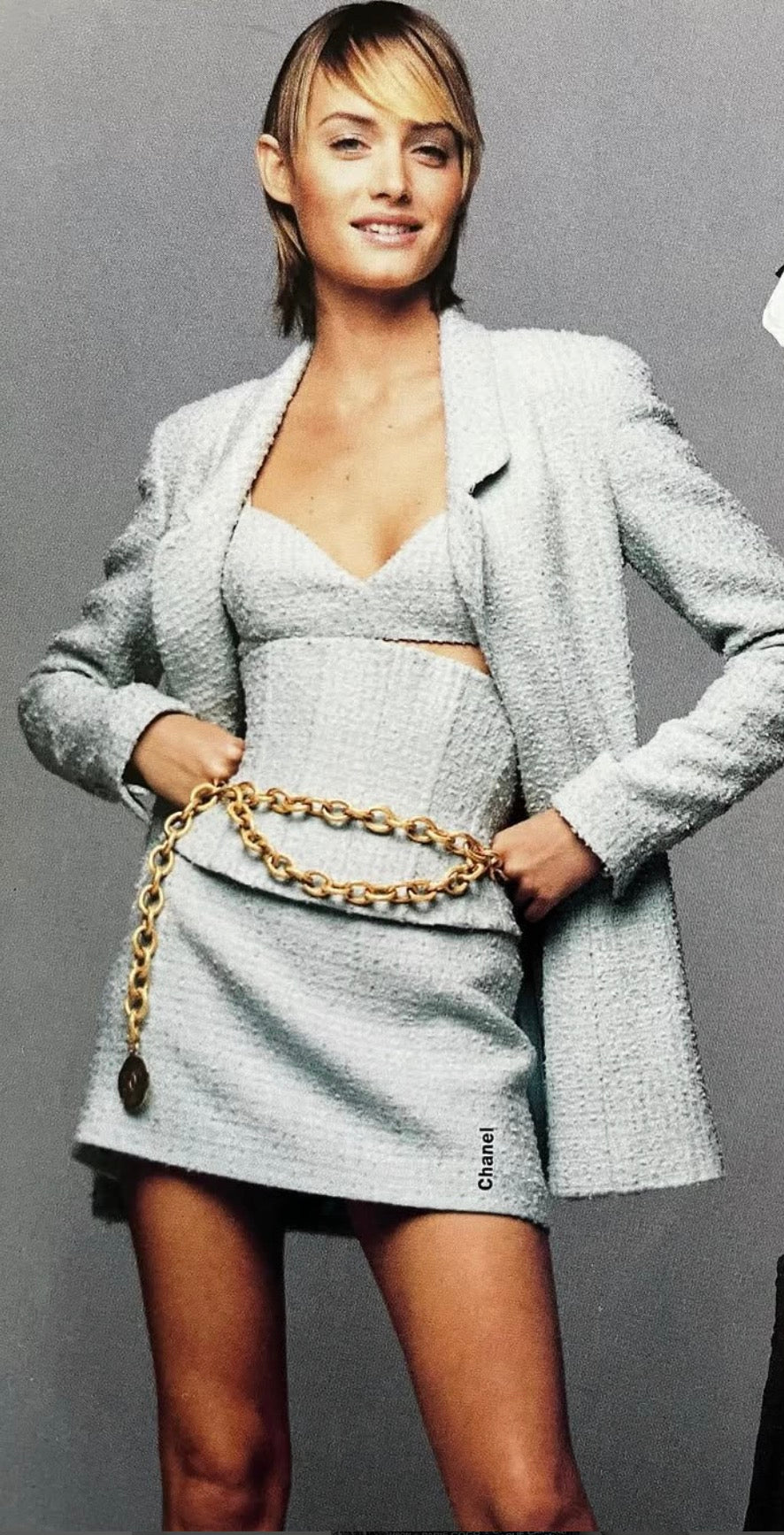 CHANEL 94S Documented ICONIC Lavender Purple Vintage Naomi Campbell Tweed Jacket 38 シャネル ラベンダー パープル ヴィンテージ ナオミ キャンベル ツイード ジャケット 即発