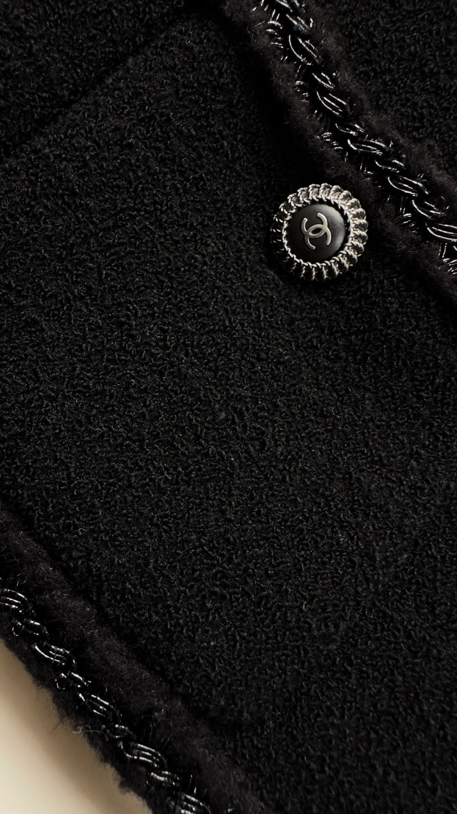 CHANEL 08A Little Black Jacket Tweed Wool 34 36 シャネル リトル ブラック ジャケット ツイード ウール 即発