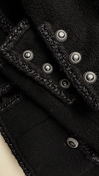 CHANEL 08A Little Black Jacket Tweed Wool 34 36 シャネル リトル ブラック ジャケット ツイード ウール 即発