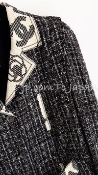 CHANEL 06S Gray Beige CC Logo Tweed Jacket Skirt Suit 38 シャネル CCロゴ グレー ベージュ ツイード ジャケット スカート スーツ 即発