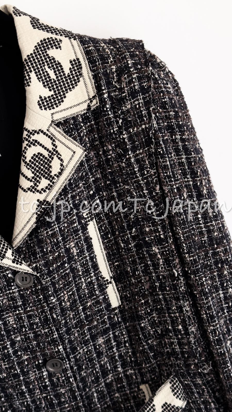 CHANEL 06S Gray Beige CC Logo Tweed Jacket Skirt Suit 38 シャネル CCロゴ グレー ベージュ ツイード ジャケット スカート スーツ 即発