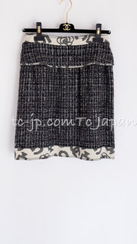 CHANEL 06S Gray Beige CC Logo Tweed Jacket Skirt Suit 34 36 38 シャネル CCロゴ グレー ベージュ ツイード ジャケット スカート スーツ 即発