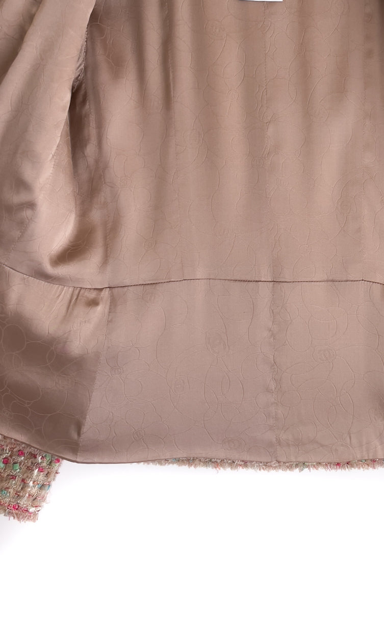CHANEL 04A Beige Multi Color Lesage Jacket Cashmere Lining Skirt Suit Tops 38 40 シャネル ベージュ・マルチカラー・ルサージュ・ジャケット・スカート・スーツ・トップス 即発 - TC JAPAN