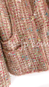 CHANEL 04A Beige Multi Color Lesage Jacket Cashmere Lining Skirt Suit Tops 38 40 シャネル ベージュ・マルチカラー・ルサージュ・ジャケット・スカート・スーツ・トップス 即発 - TC JAPAN